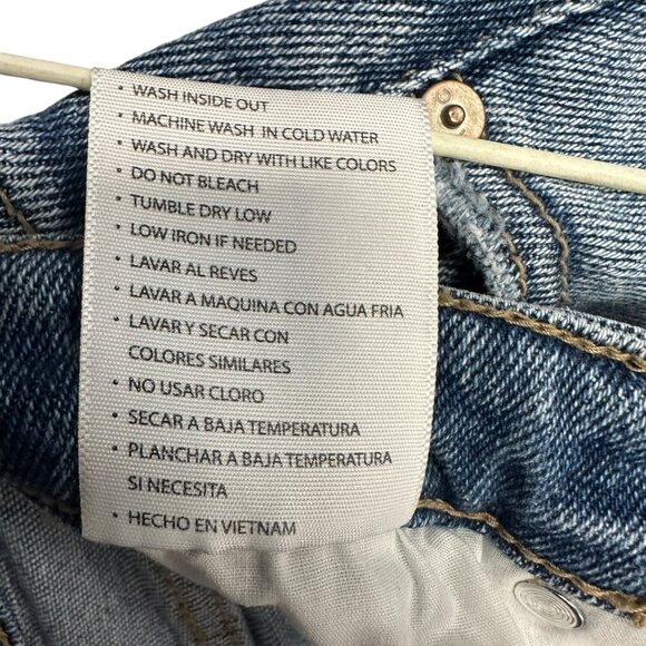 KanCan Women 26 Light Wash Blue Ankle Jeans Stretch Straight Mid RIse Ripped Hem - Picture 11 of 16